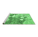 Sideview of Machine Washable Abstract Emerald Green Modern Area Rugs, wshabs2544emgrn