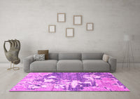 Machine Washable Abstract Pink Modern Rug, wshabs2544pnk