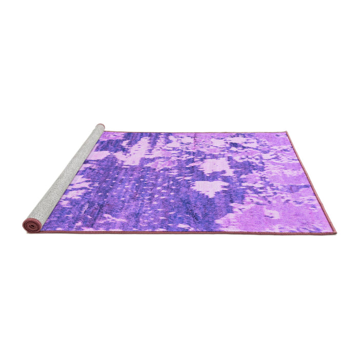 Sideview of Machine Washable Abstract Purple Modern Area Rugs, wshabs2544pur