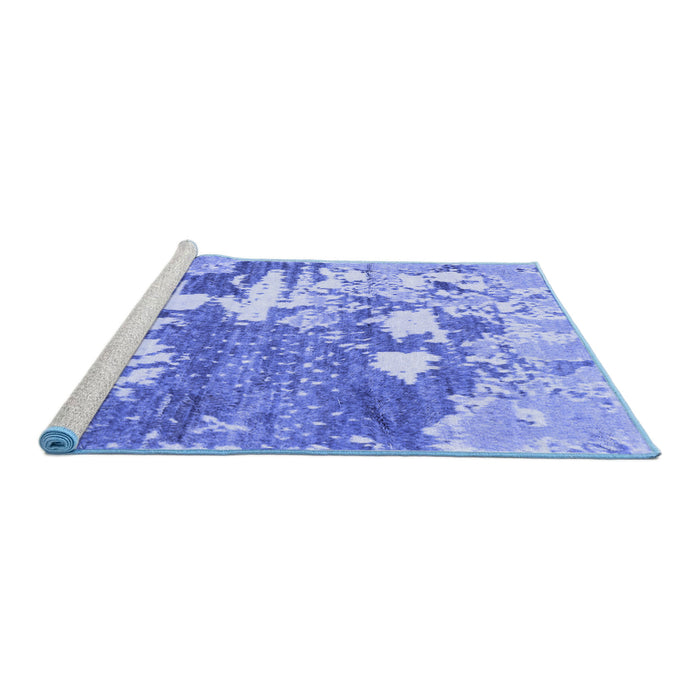 Sideview of Machine Washable Abstract Blue Modern Rug, wshabs2544blu
