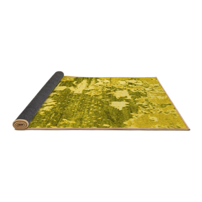 Sideview of Abstract Yellow Modern Rug, abs2544yw