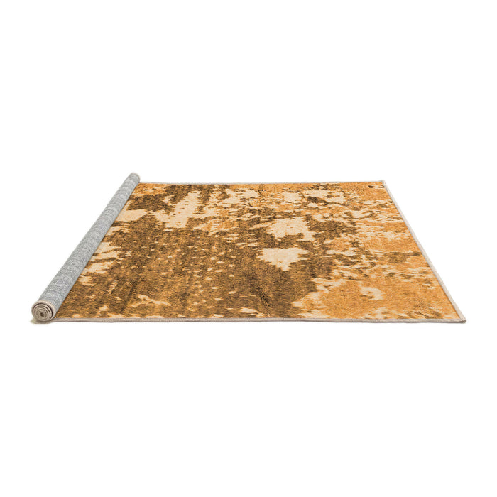 Sideview of Machine Washable Abstract Orange Modern Area Rugs, wshabs2544org