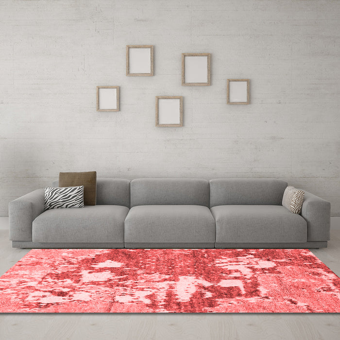 Modern Red Washable Rugs