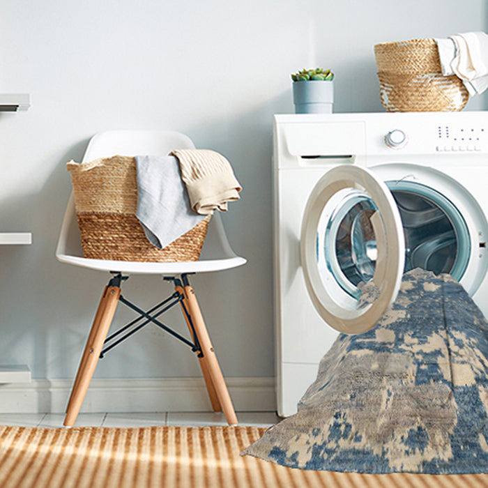 Machine Washable Abstract Slate Gray Rug in a Washing Machine, wshabs2544