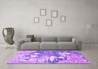 Machine Washable Abstract Purple Modern Rug, wshabs2544pur