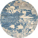 Round Machine Washable Abstract Slate Gray Rug, wshabs2544