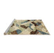 Sideview of Machine Washable Abstract Brown Rug, wshabs2545