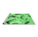 Sideview of Machine Washable Abstract Emerald Green Modern Area Rugs, wshabs2545emgrn