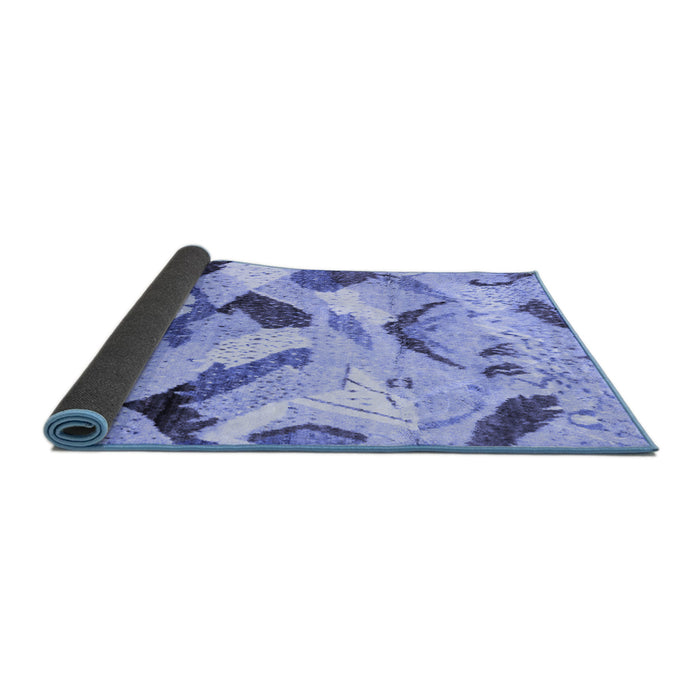 Sideview of Abstract Blue Modern Rug, abs2545blu