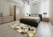 Machine Washable Abstract Brown Rug in a Bedroom, wshabs2545