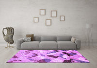 Machine Washable Abstract Purple Modern Rug, wshabs2545pur