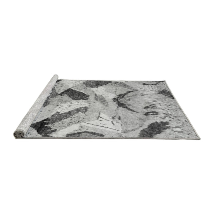 Sideview of Machine Washable Abstract Gray Modern Rug, wshabs2545gry