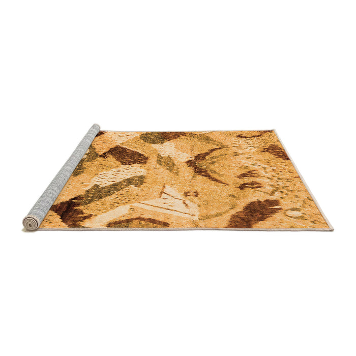 Sideview of Machine Washable Abstract Orange Modern Area Rugs, wshabs2545org