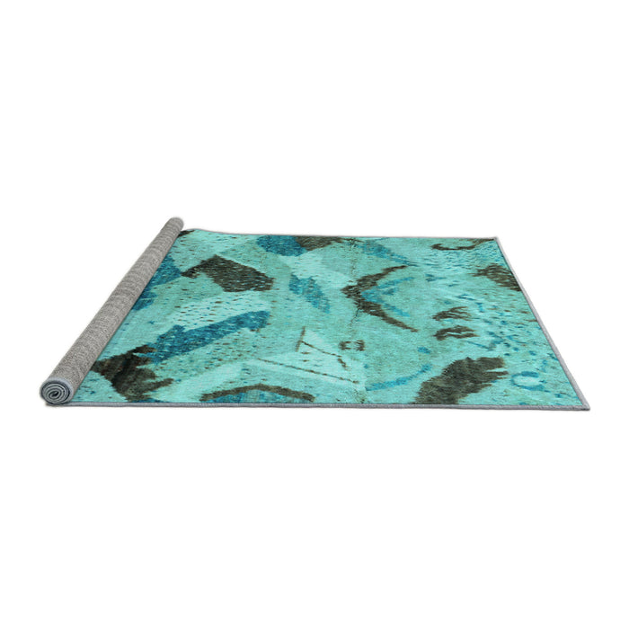 Sideview of Machine Washable Abstract Light Blue Modern Rug, wshabs2545lblu