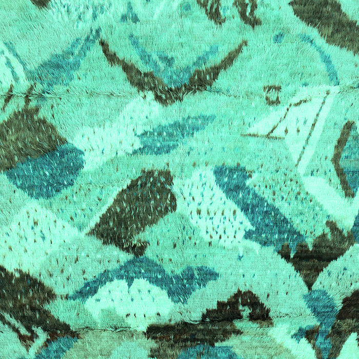 Machine Washable Abstract Turquoise Modern Area Rugs, wshabs2545turq