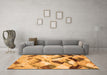 Machine Washable Abstract Orange Modern Area Rugs in a Living Room, wshabs2545org