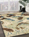 Machine Washable Abstract Brown Rug in a Family Room, wshabs2545