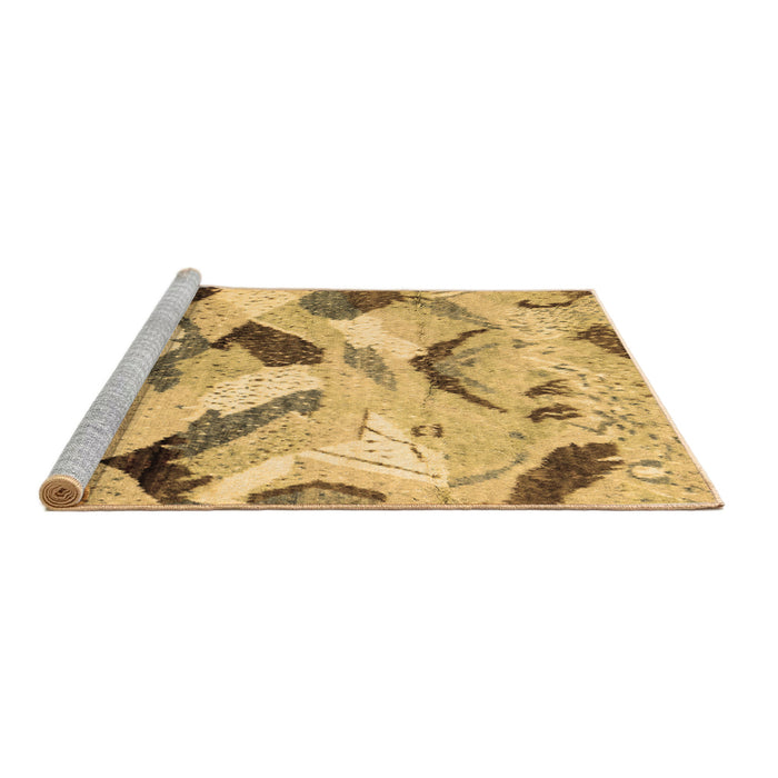 Sideview of Machine Washable Abstract Brown Modern Rug, wshabs2545brn