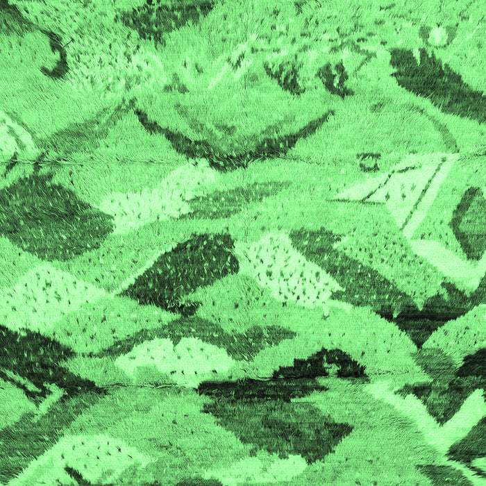 Square Machine Washable Abstract Emerald Green Modern Area Rugs, wshabs2545emgrn
