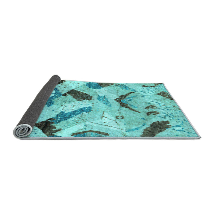 Sideview of Abstract Light Blue Modern Rug, abs2545lblu