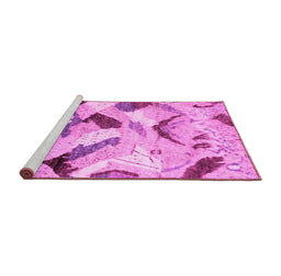Sideview of Machine Washable Abstract Pink Modern Rug, wshabs2545pnk