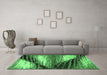 Machine Washable Abstract Emerald Green Modern Area Rugs in a Living Room,, wshabs2546emgrn