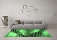 Machine Washable Abstract Emerald Green Modern Rug, wshabs2546emgrn