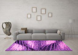 Machine Washable Abstract Pink Modern Rug in a Living Room, wshabs2546pnk