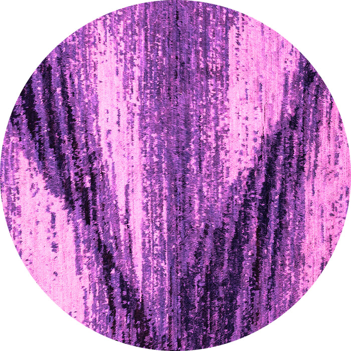 Round Machine Washable Abstract Pink Modern Rug, wshabs2546pnk