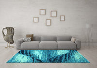 Machine Washable Abstract Light Blue Modern Rug, wshabs2546lblu