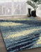 Abstract Dark Blue Grey Blue Modern Rug in Family Room, abs2546