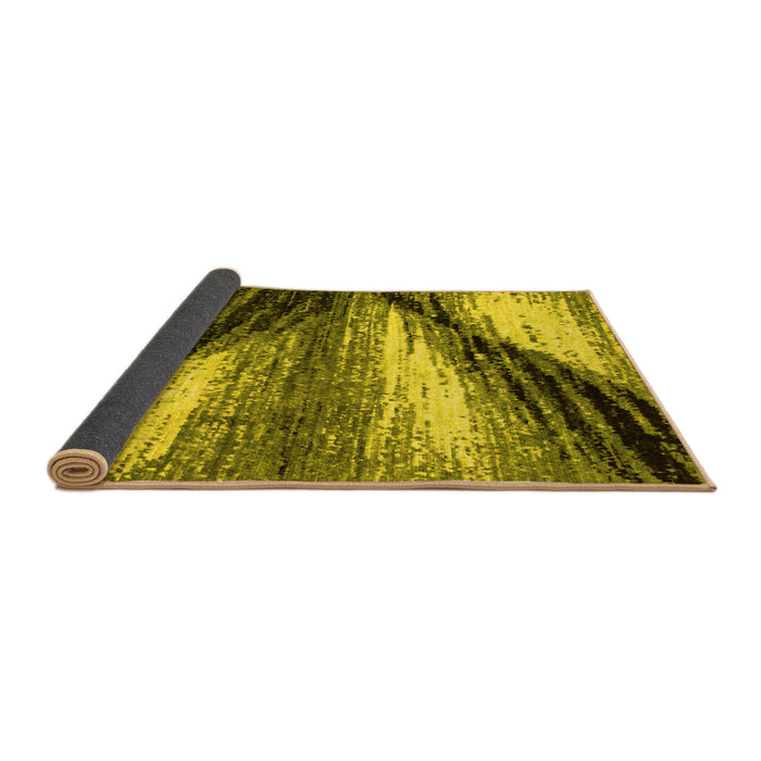 Sideview of Abstract Yellow Modern Rug, abs2546yw