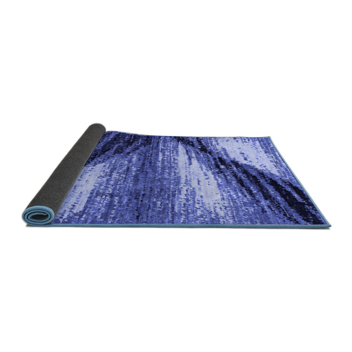 Sideview of Abstract Blue Modern Rug, abs2546blu