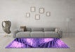 Machine Washable Abstract Purple Modern Area Rugs in a Living Room, wshabs2546pur