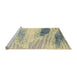 Sideview of Machine Washable Abstract Brown Gold Rug, wshabs2547