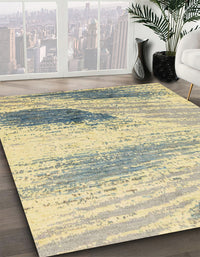 Abstract Brown Gold Modern Rug, abs2547