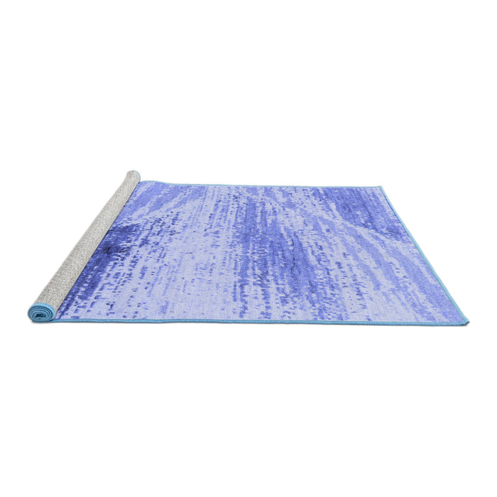 Sideview of Machine Washable Abstract Blue Modern Rug, wshabs2547blu