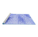 Sideview of Machine Washable Abstract Blue Modern Rug, wshabs2547blu