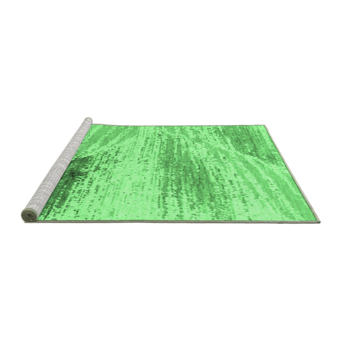Sideview of Machine Washable Abstract Emerald Green Modern Area Rugs, wshabs2547emgrn