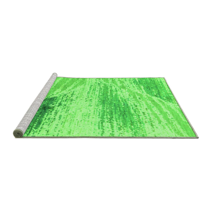 Sideview of Machine Washable Abstract Green Modern Area Rugs, wshabs2547grn