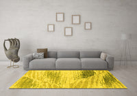 Machine Washable Abstract Yellow Modern Rug, wshabs2547yw