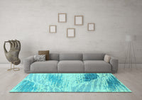 Machine Washable Abstract Light Blue Modern Rug, wshabs2547lblu