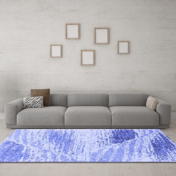 Machine Washable Abstract Blue Modern Rug in a Living Room, wshabs2547blu