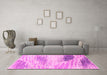 Machine Washable Abstract Pink Modern Rug in a Living Room, wshabs2547pnk