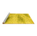 Sideview of Machine Washable Abstract Yellow Modern Rug, wshabs2547yw