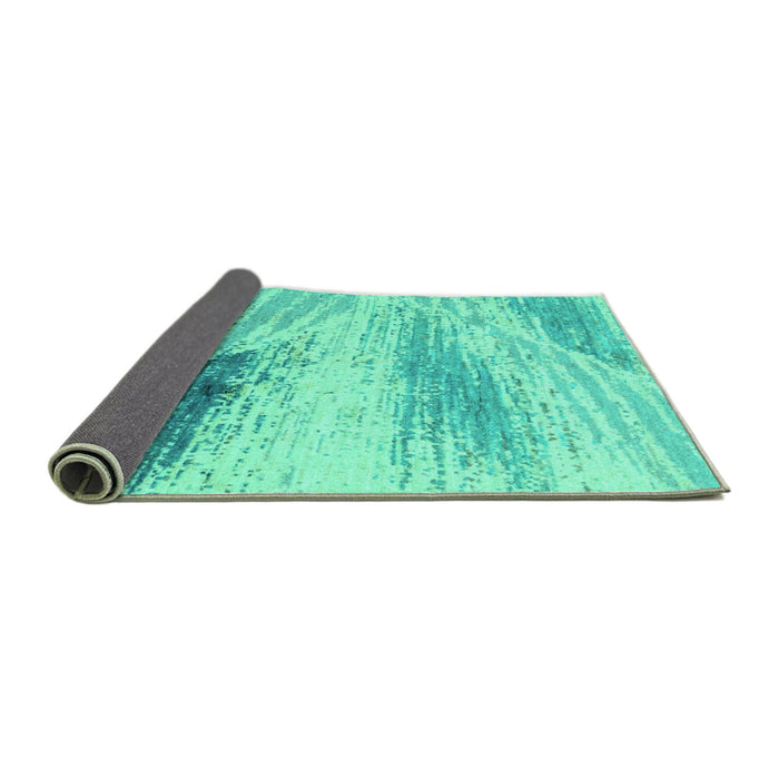 Sideview of Abstract Turquoise Modern Rug, abs2547turq