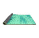 Sideview of Abstract Turquoise Modern Rug, abs2547turq