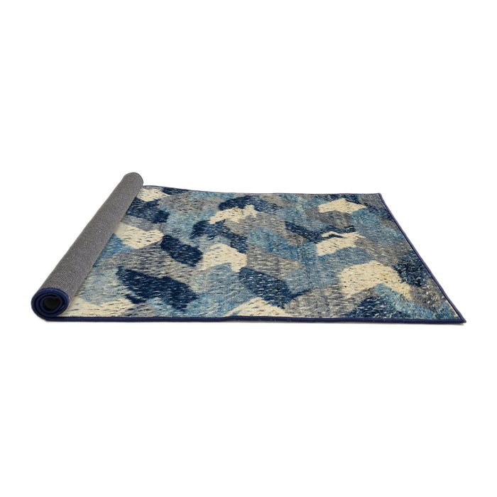 Sideview of Abstract Cloud Gray Modern Rug, abs2548