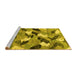 Sideview of Machine Washable Abstract Yellow Modern Rug, wshabs2548yw