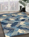 Machine Washable Abstract Cloud Gray Rug in a Family Room, wshabs2548